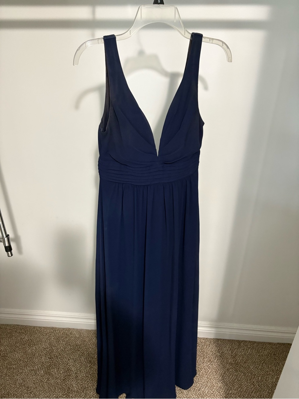 Lulu's Navy Deep V Maxi Dress